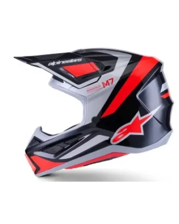 Мотокрос каска ALPINESTARS SM7 RISE BLK/RD/SILV