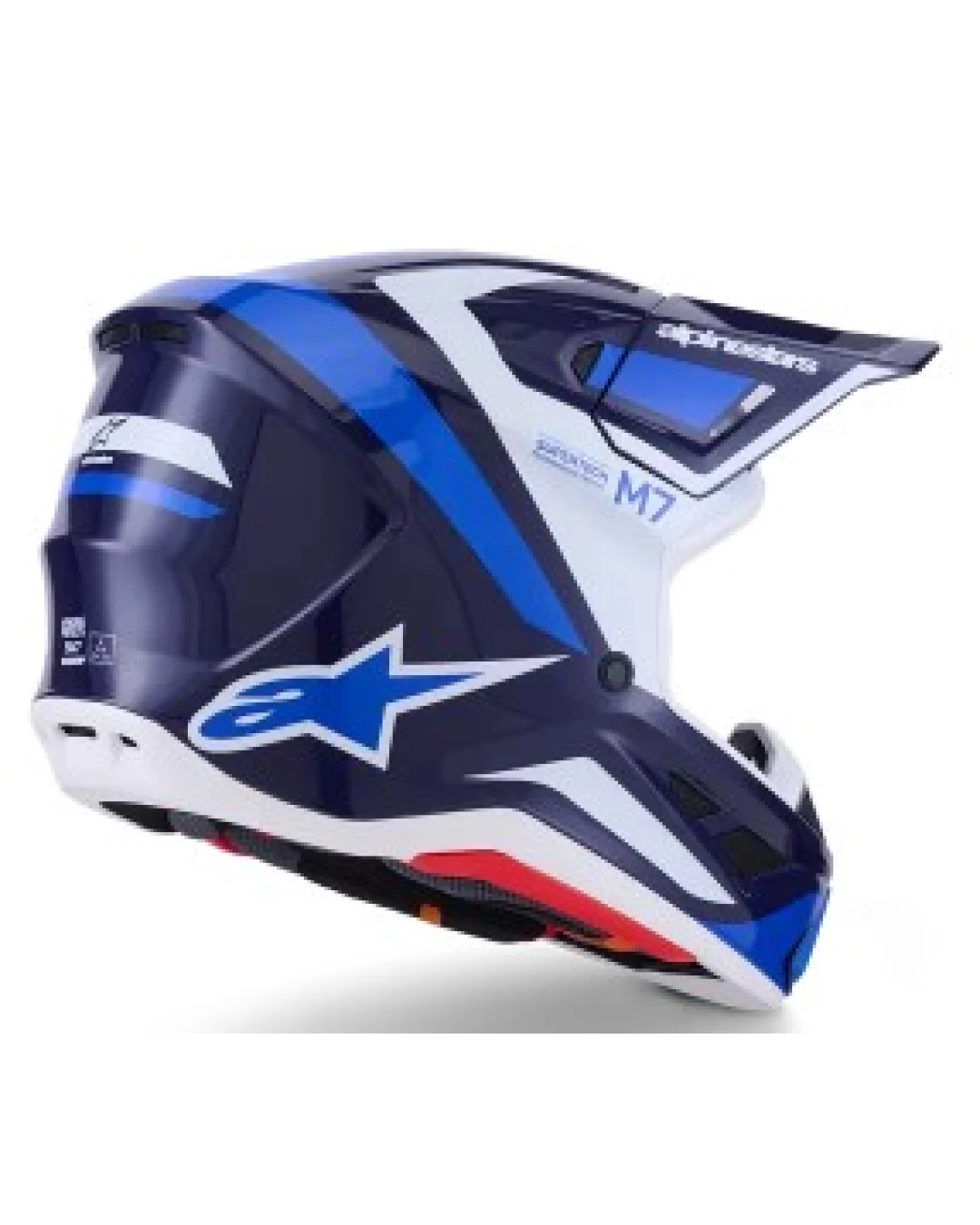 Мотокрос каска ALPINESTARS SM7 RISE BLUE/WHITE