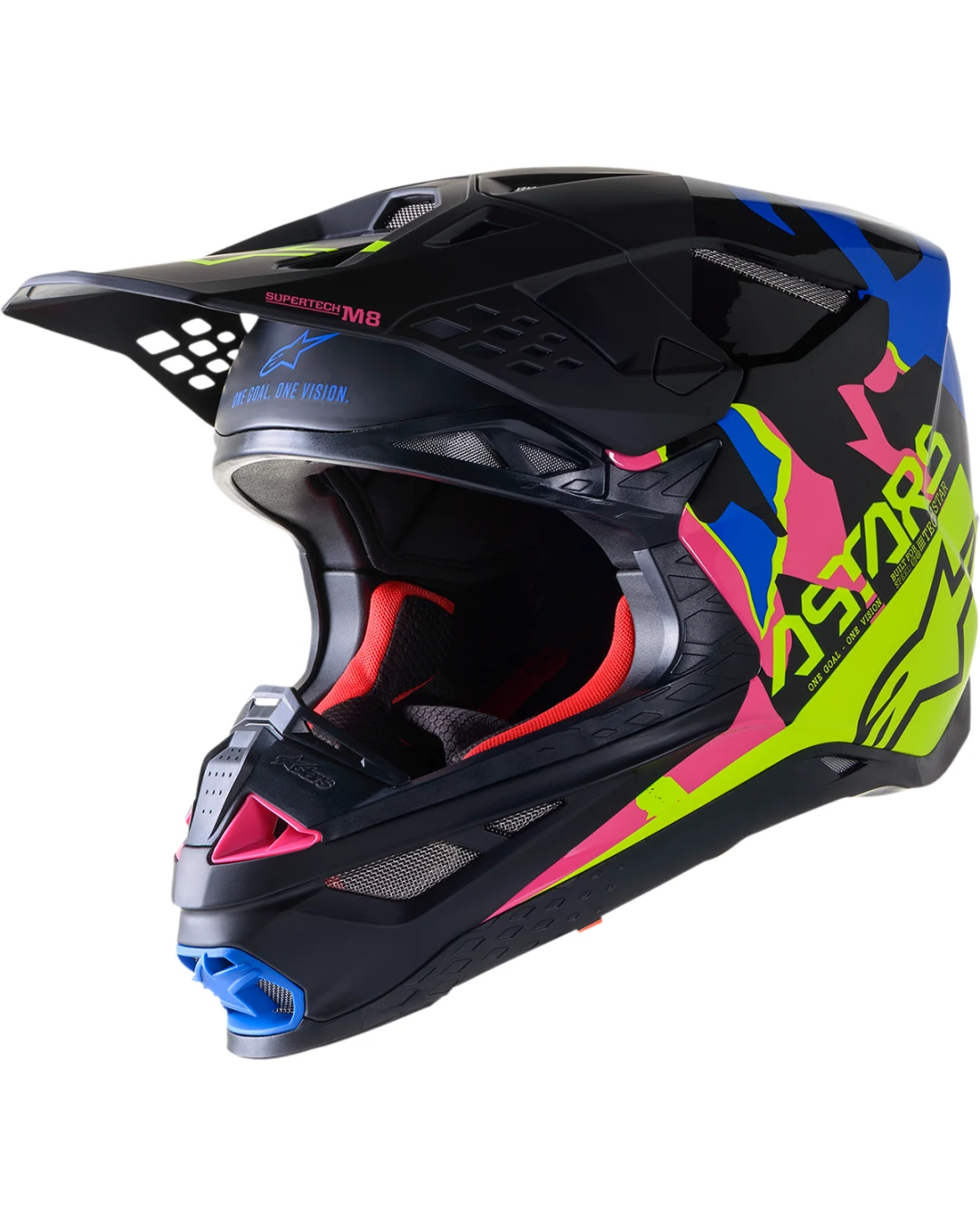 Мотокрос каска ALPINESTARS SM8 Echo BLACK/BLUE/PINK/YELLOW