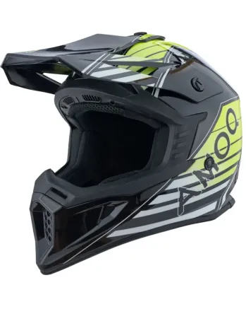 Мотокрос каска AMOQ Meteor V2 Helmet Axis Black/Yellow glossy