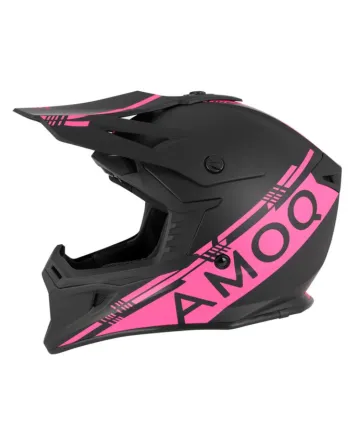 Мотокрос каска AMOQ Meteor V2 Helmet Black/Pink
