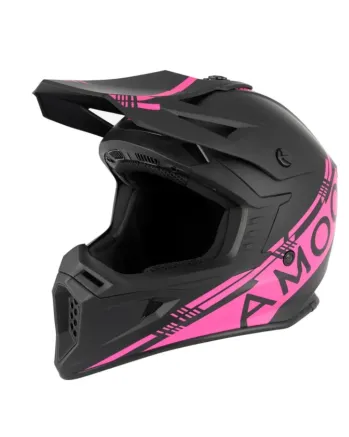 Мотокрос каска AMOQ Meteor V2 Helmet Black/Pink