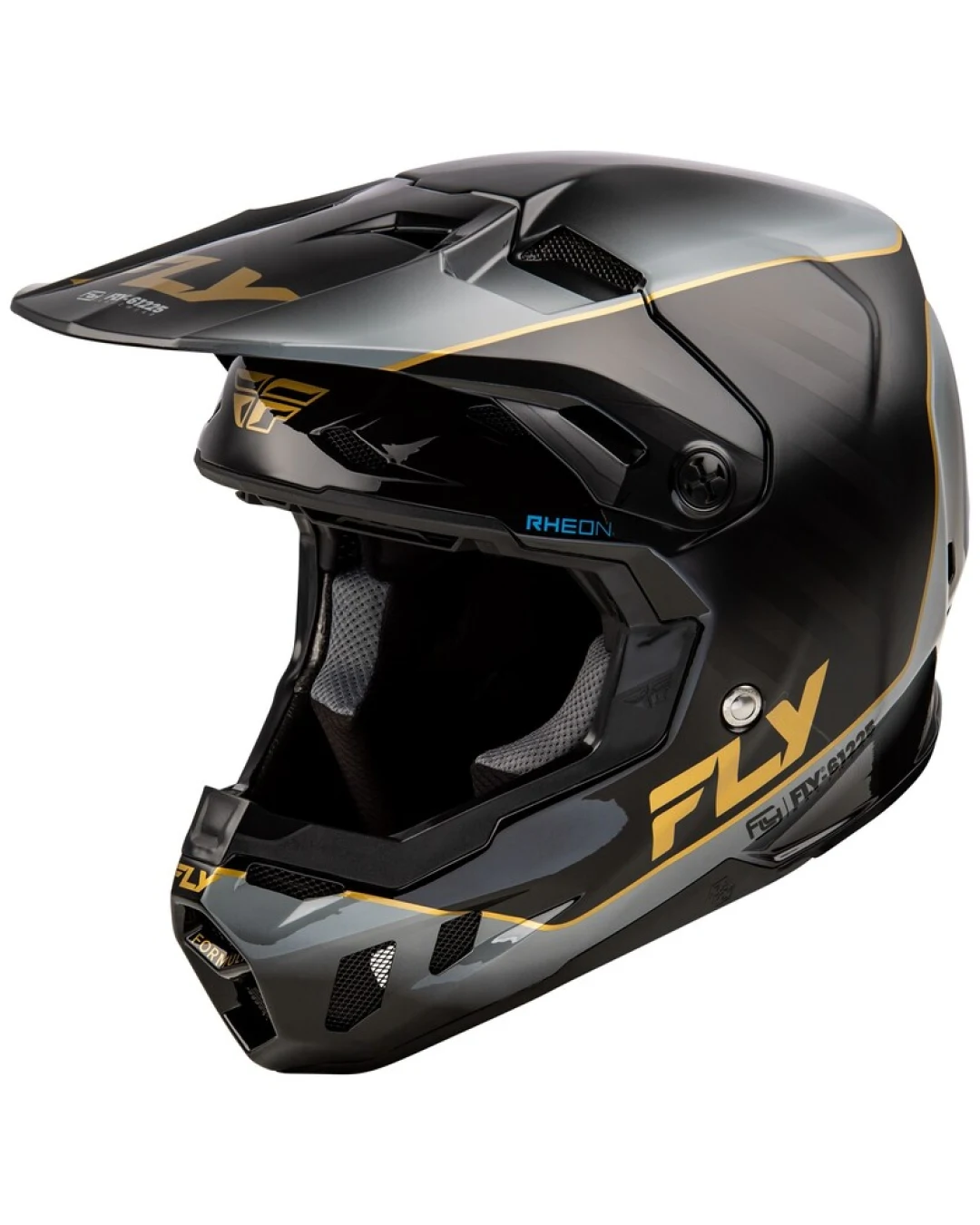 Мотокрос каска FLY RACING Formula CC L.E. Underglow - Black/Grey/Gold 2025