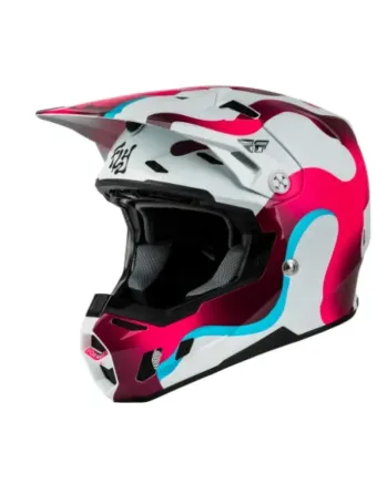Мотокрос каска FLY RACING Formula CC Vibe - White/Pink/Blue