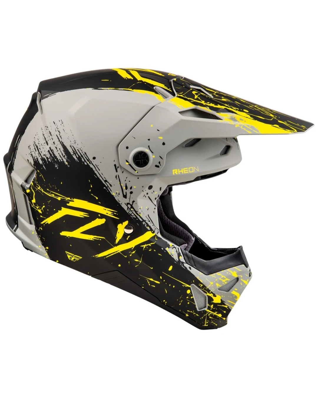 Мотокрос каска FLY RACING Formula CP Manic - Matte Grey/Black/Yellow 2025