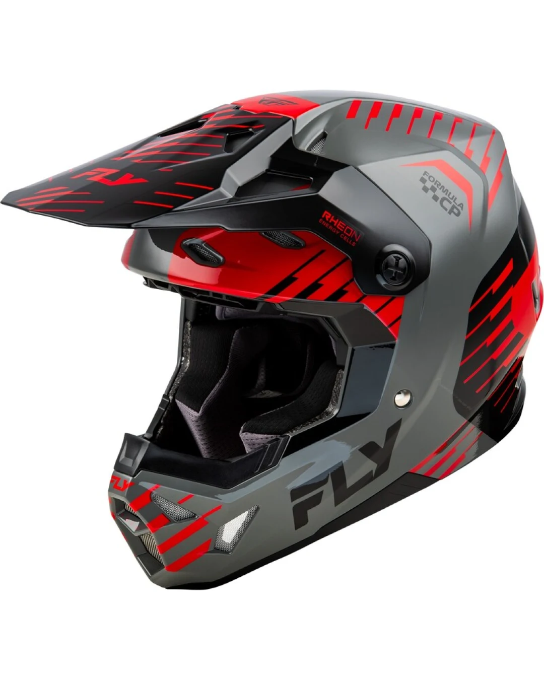 Мотокрос каска FLY RACING Formula CP Slice - Grey/Red/Black 2025