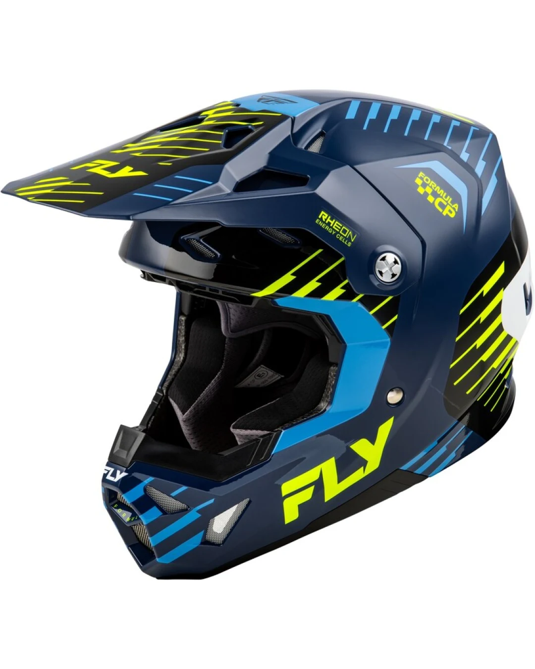 Мотокрос каска FLY RACING Formula CP Slice - Navy/Hi-Vis/White 2025