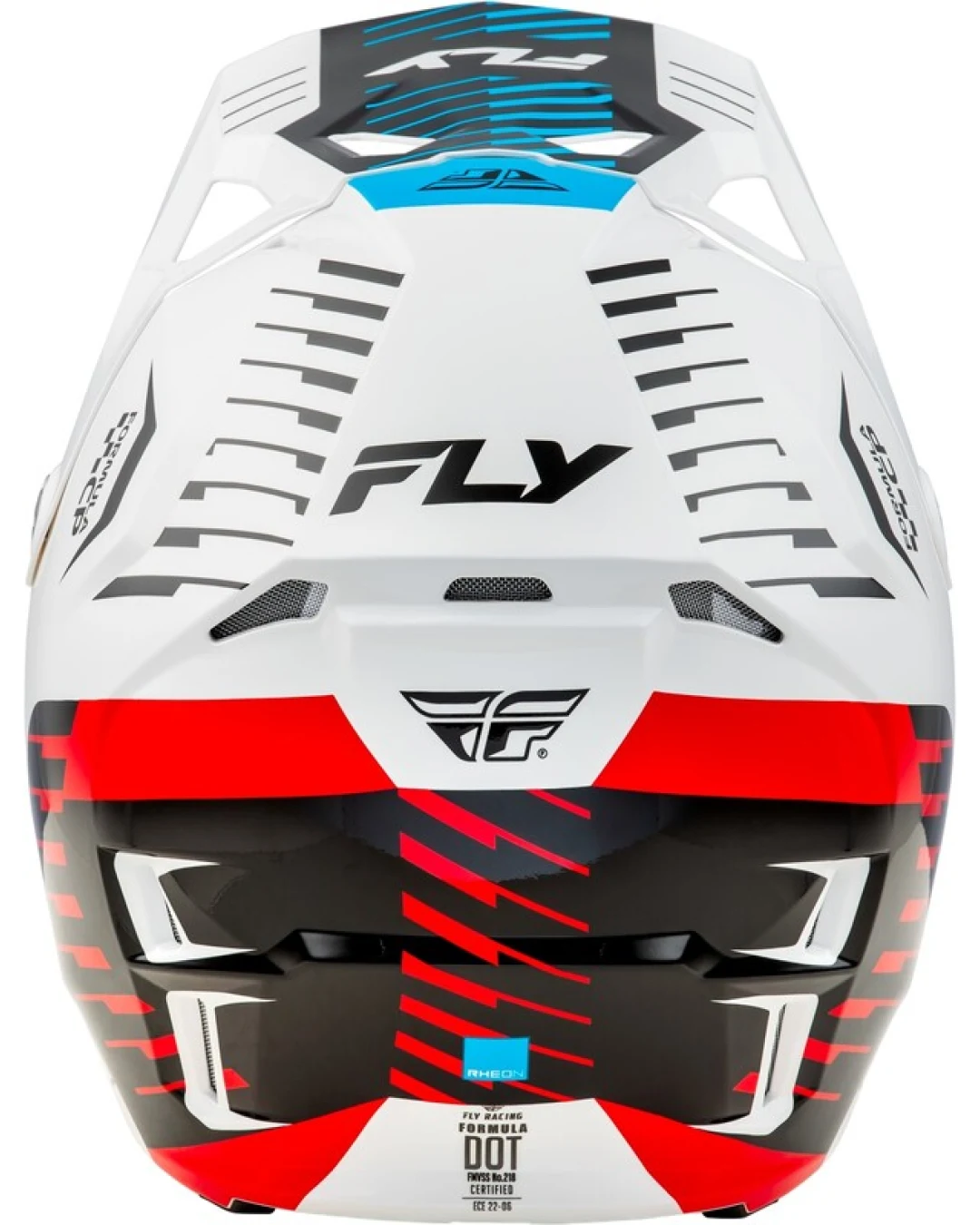 Мотокрос каска FLY RACING Formula CP Slice - White/Red/Cyan 2025