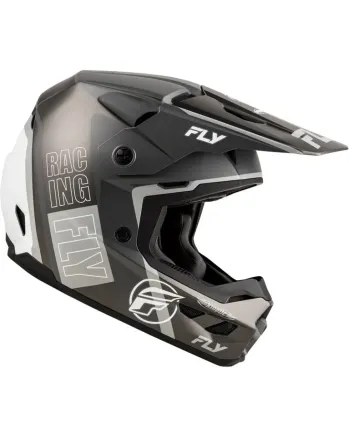 Мотокрос каска FLY RACING Formula Kinetic Rally-Matte Grey/Black/White 2025