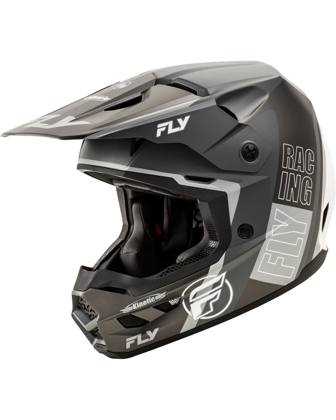 Мотокрос каска FLY RACING Formula Kinetic Rally-Matte Grey/Black/White 2025