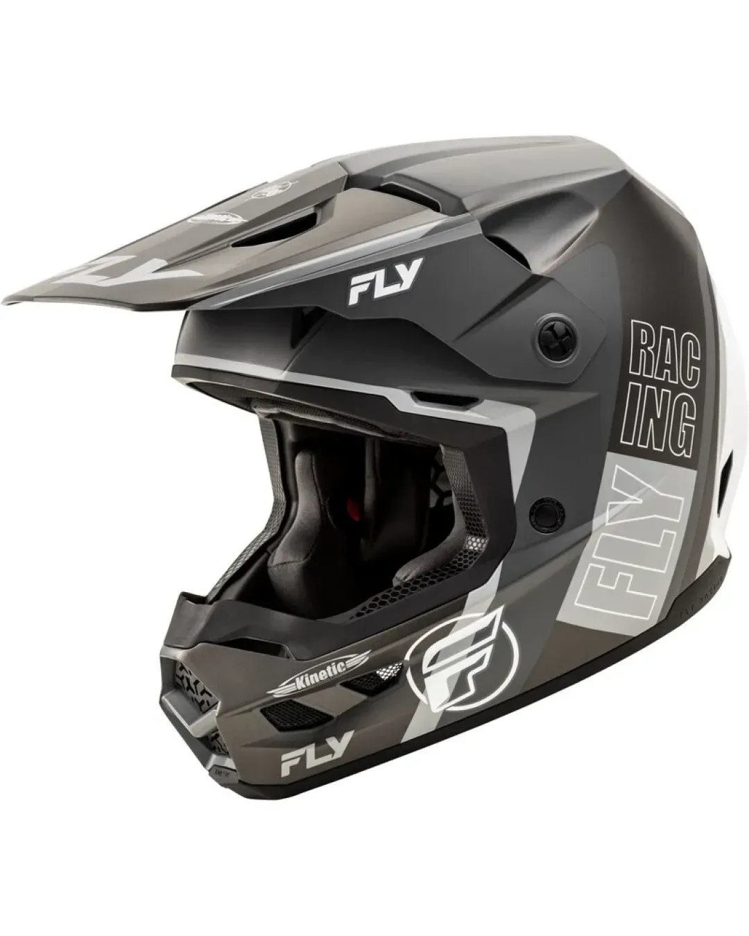 Мотокрос каска FLY RACING Formula Kinetic Rally-Matte Grey/Black/White 2025