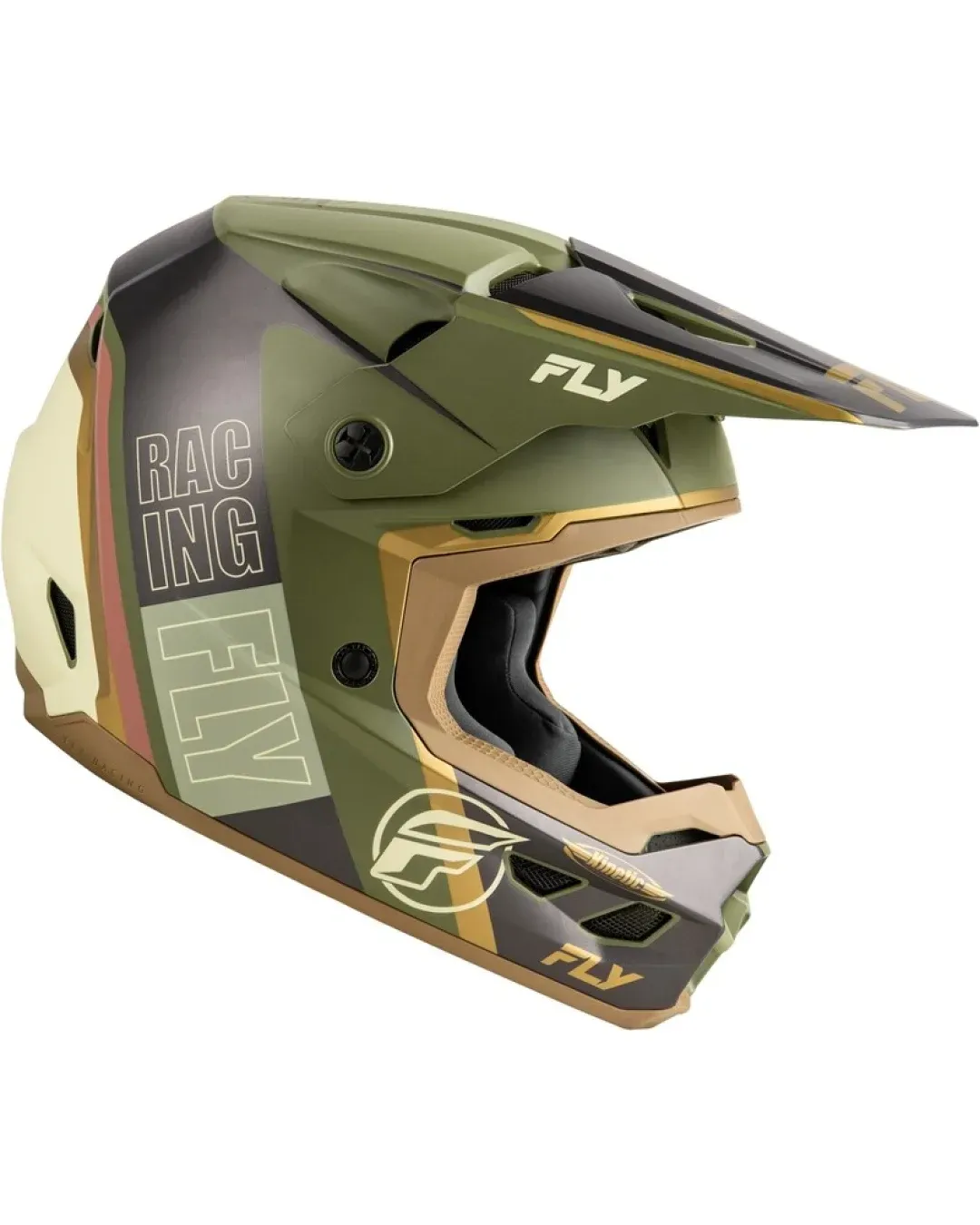 Мотокрос каска FLY RACING Formula Kinetic Rally-Matte Moss Grey/Khaki/Off-Whitee 2025