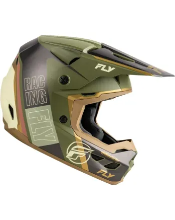 Мотокрос каска FLY RACING Formula Kinetic Rally-Matte Moss Grey/Khaki/Off-Whitee 2025