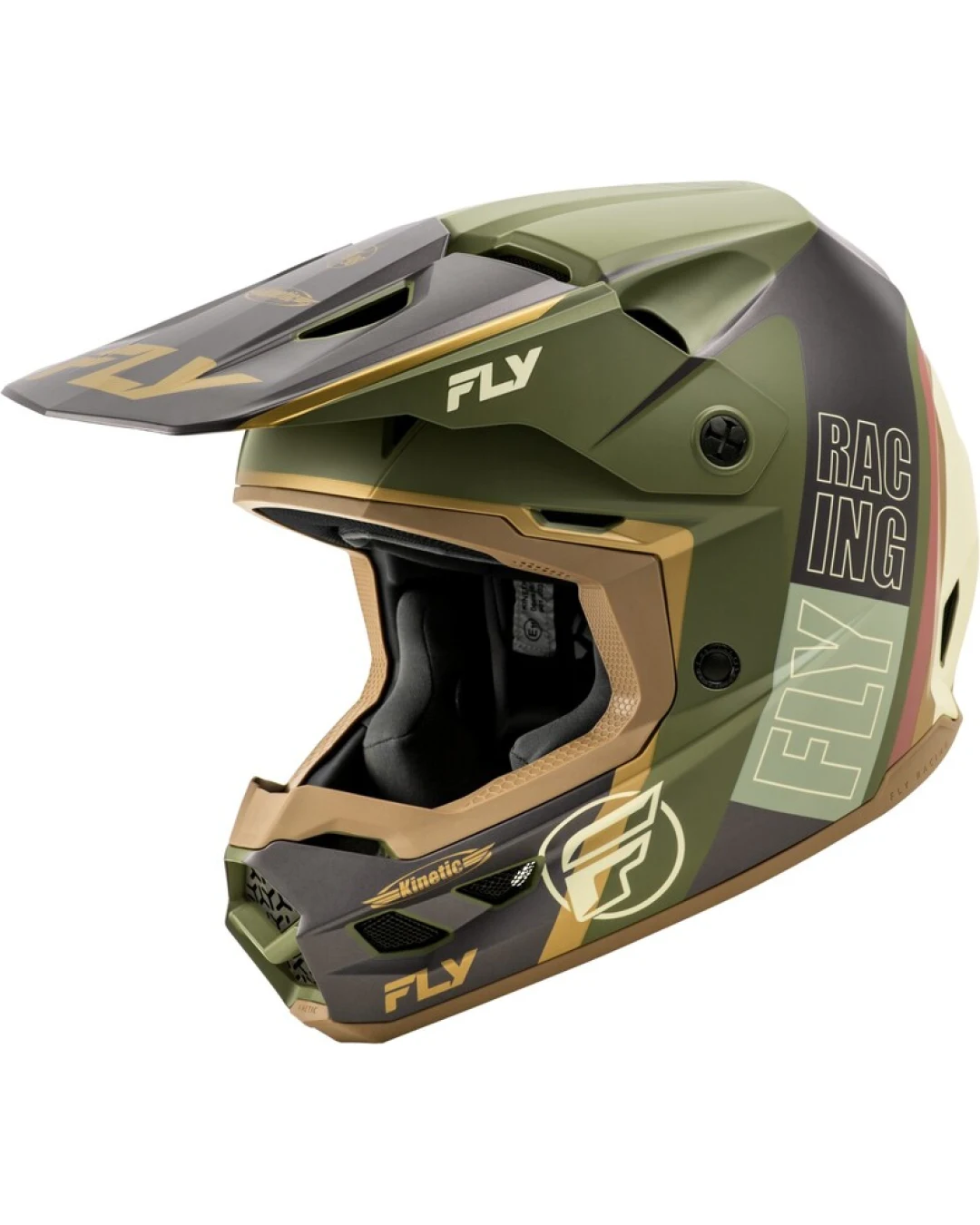 Мотокрос каска FLY RACING Formula Kinetic Rally-Matte Moss Grey/Khaki/Off-Whitee 2025