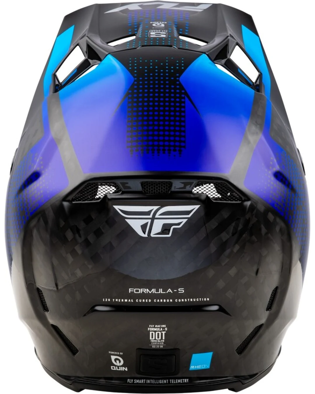 Мотокрос каска FLY RACING Formula S Carbon Protocol-Black Carbon/Blue 2025