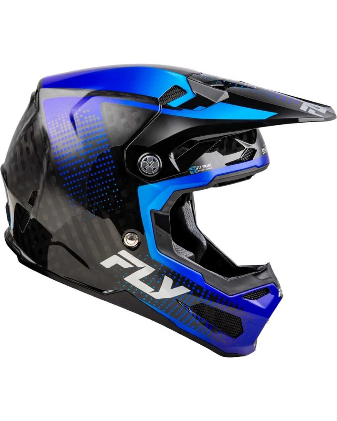 Мотокрос каска FLY RACING Formula S Carbon Protocol-Black Carbon/Blue 2025