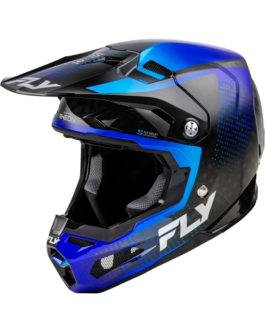 Мотокрос каска FLY RACING Formula S Carbon Protocol-Black Carbon/Blue 2025