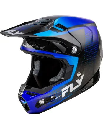 Мотокрос каска FLY RACING Formula S Carbon Protocol-Black Carbon/Blue 2025