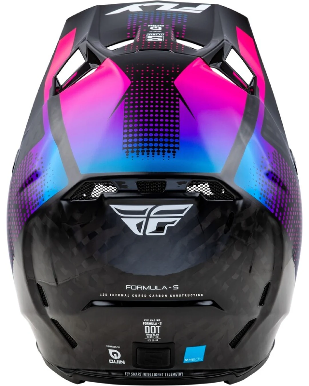 Мотокрос каска FLY RACING Formula S Carbon Protocol-Black Carbon/Blue/Pink 2025