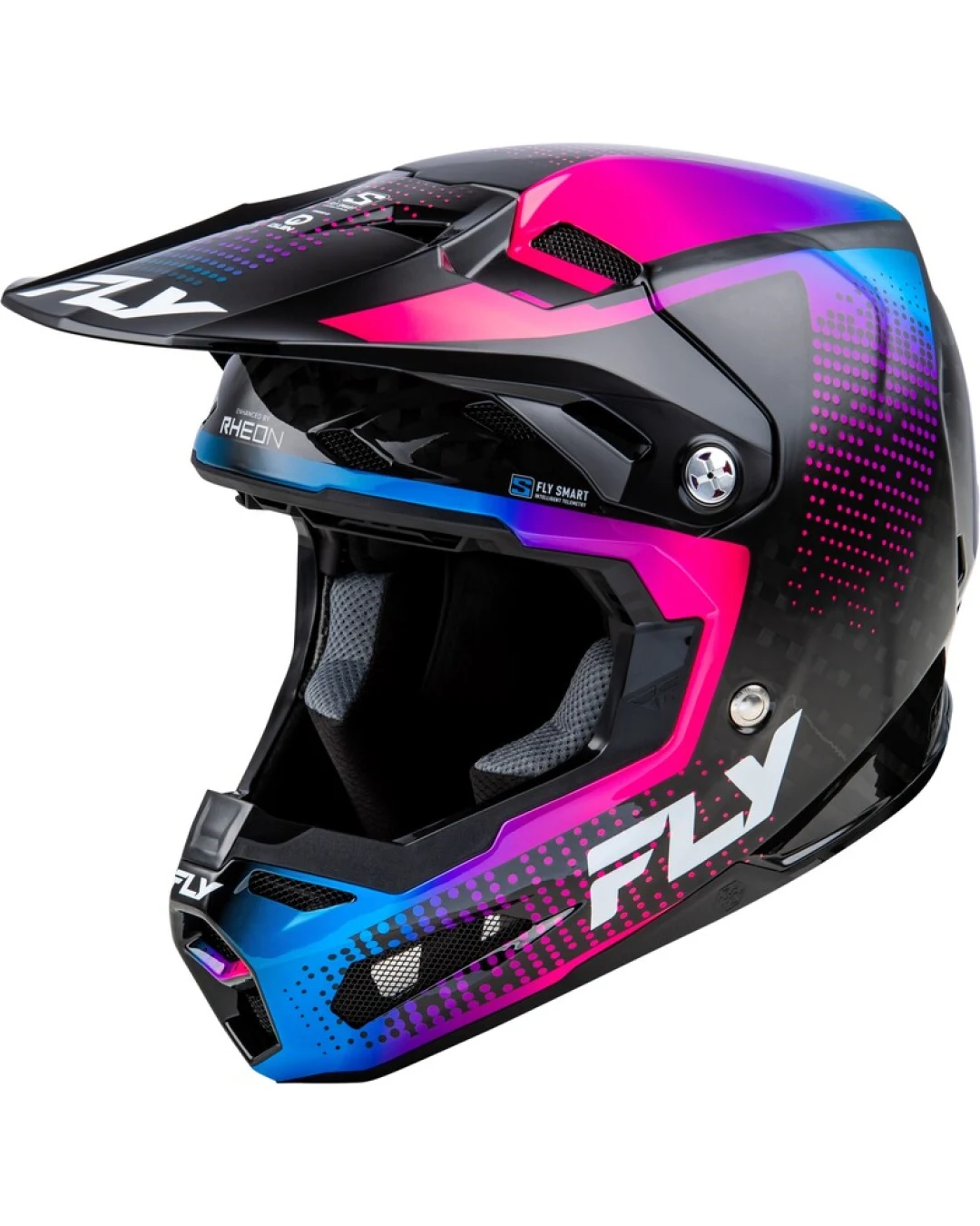 Мотокрос каска FLY RACING Formula S Carbon Protocol-Black Carbon/Blue/Pink 2025