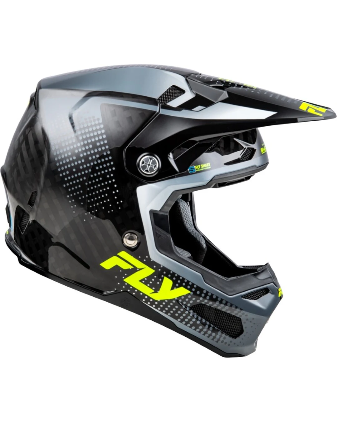 Мотокрос каска FLY RACING Formula S Carbon Protocol-Black Carbon/Grey/Hi-Vis 2025