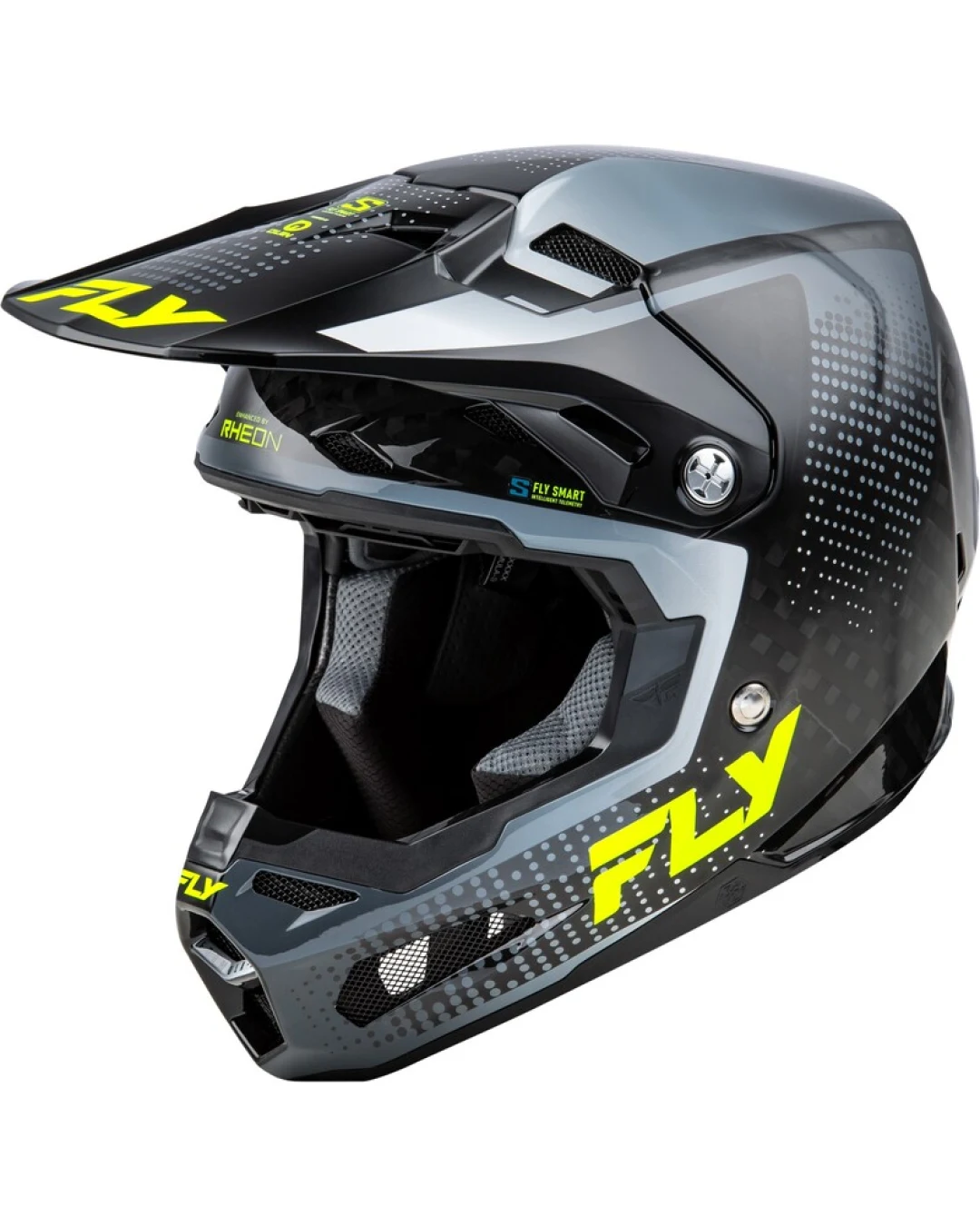 Мотокрос каска FLY RACING Formula S Carbon Protocol-Black Carbon/Grey/Hi-Vis 2025