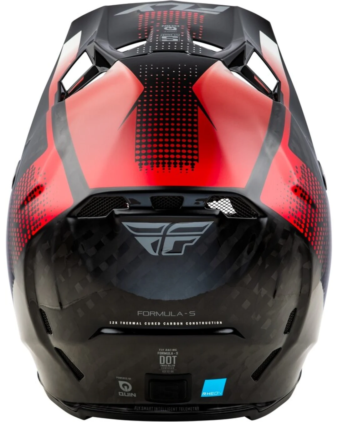 Мотокрос каска FLY RACING Formula S Carbon Protocol-Black Carbon/Red 2025