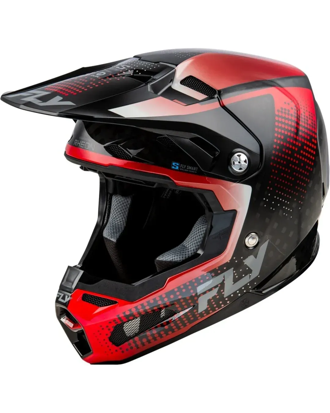 Мотокрос каска FLY RACING Formula S Carbon Protocol-Black Carbon/Red 2025