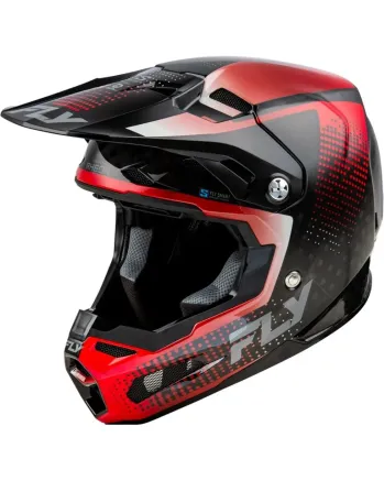 Мотокрос каска FLY RACING Formula S Carbon Protocol-Black Carbon/Red 2025