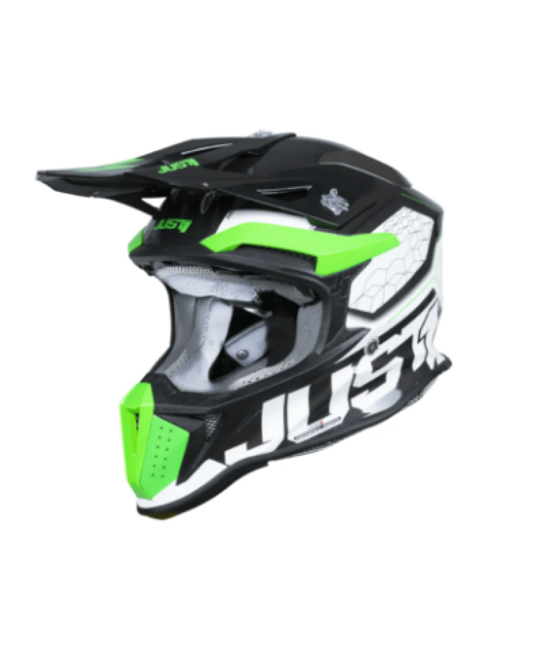 Mотокрос каска Just1 J-18 F Hexa Green Fluo/White/Titanium