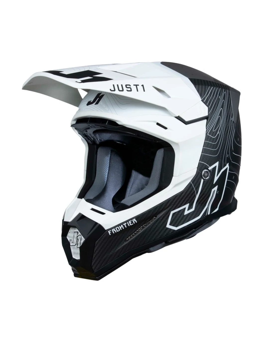 Mотокрос каска Just1 J-22 C Frontier Black/White/Carbon Matt