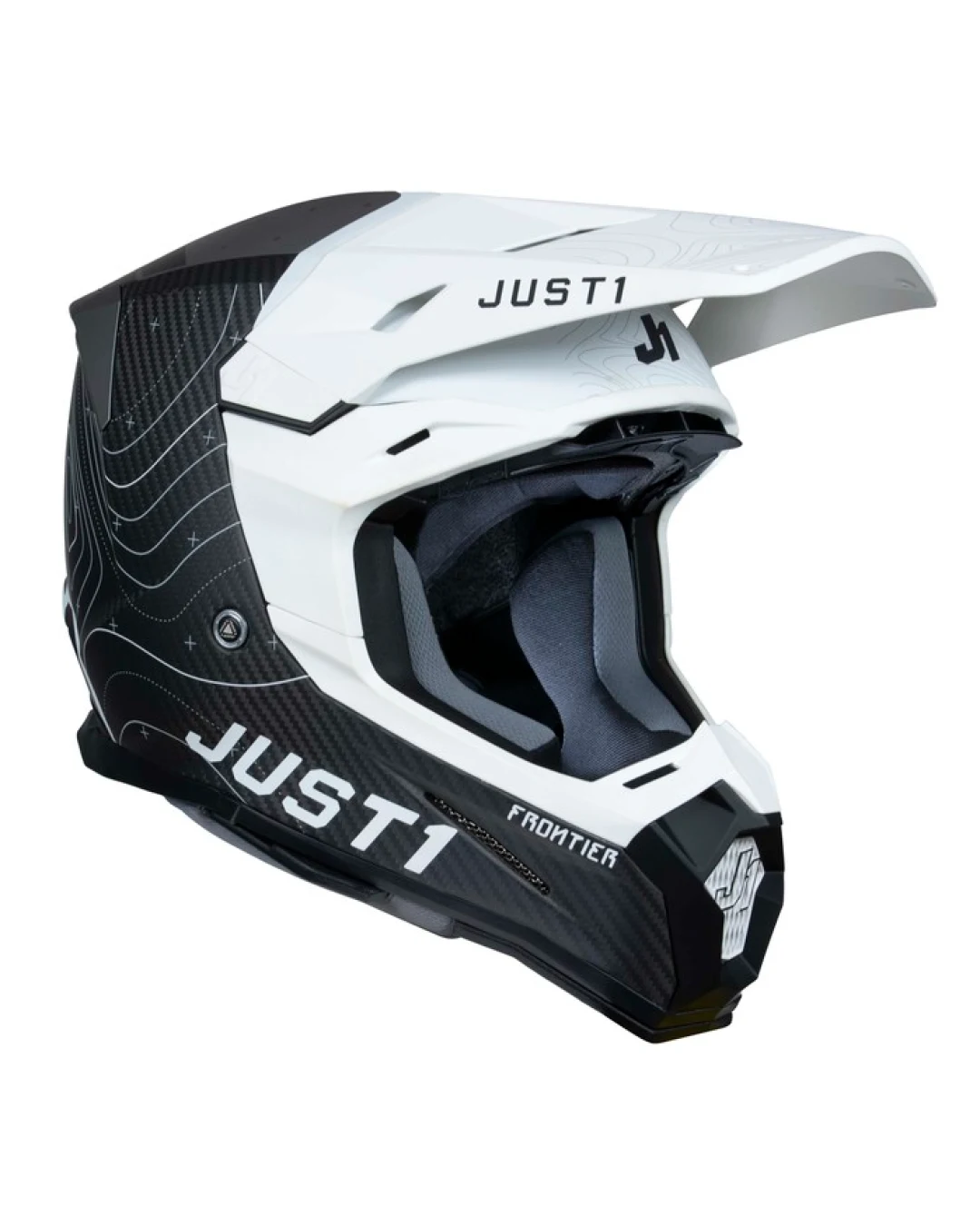 Mотокрос каска Just1 J-22 C Frontier Black/White/Carbon Matt