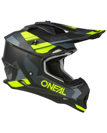 Мотокрос каска O'NEAL 2SERIES SPYDE V.23 BLACK/GRAY/NEON YELLOW