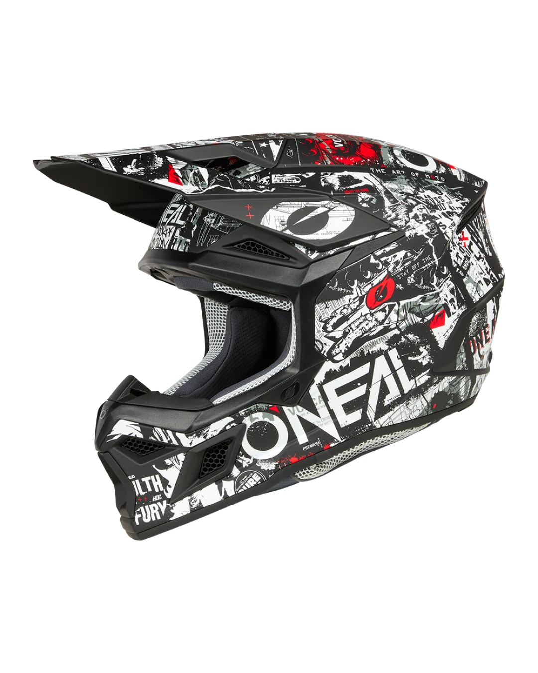 Мотокрос каска O'NEAL 3SERIES ATTACK BLACK/WHITE V.25