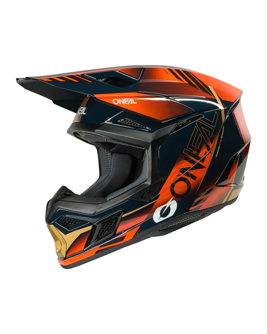 Мотокрос каска O'NEAL 3SERIES HAZE BLUE/ORANGE/GOLD V.26