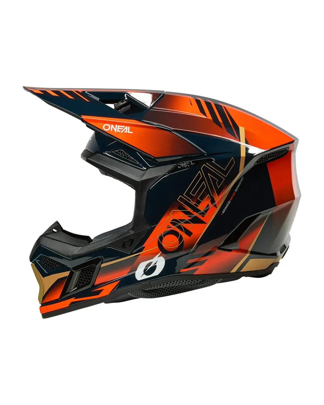 Мотокрос каска O'NEAL 3SERIES HAZE BLUE/ORANGE/GOLD V.26