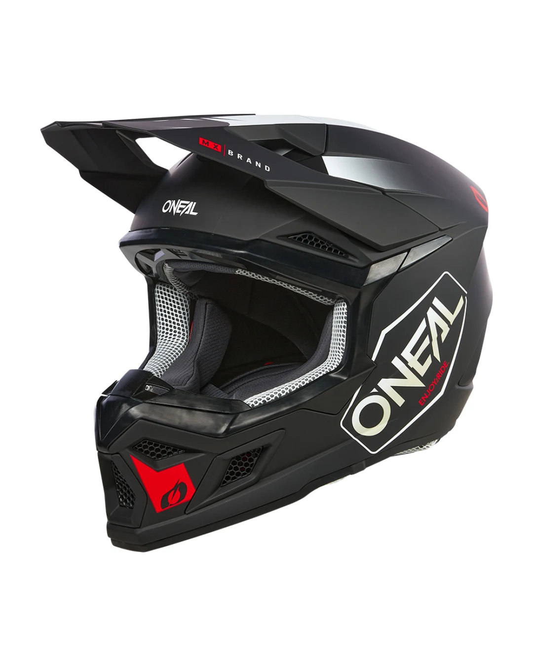 Мотокрос каска O'NEAL 3SERIES HEXX BLACK/WHITE/RED V.24
