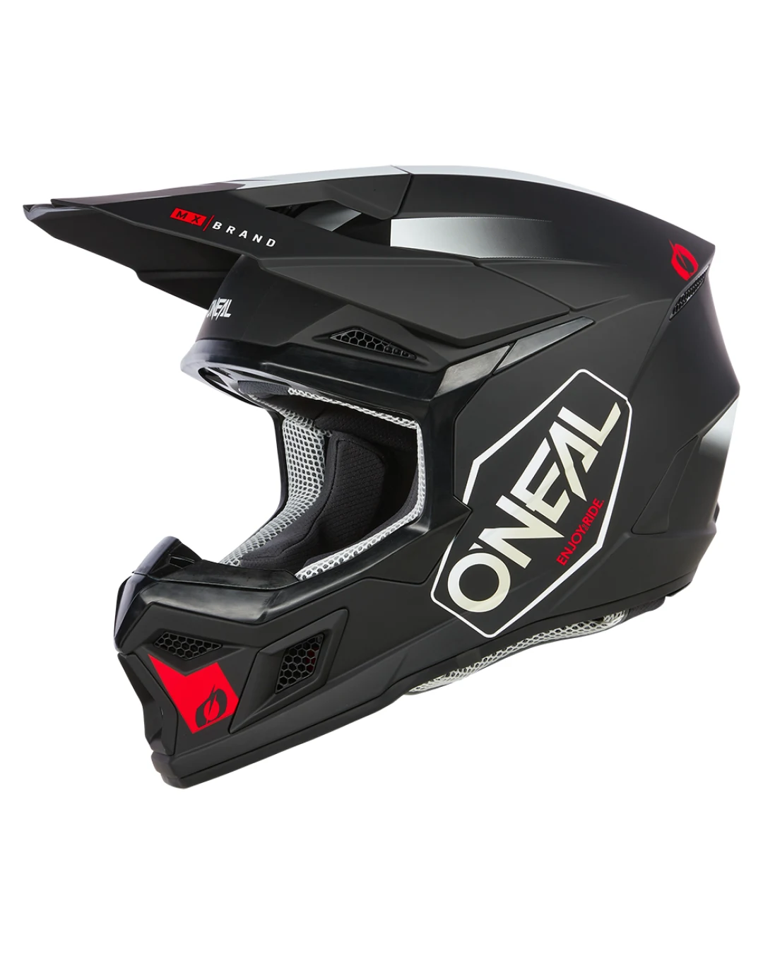 Мотокрос каска O'NEAL 3SERIES HEXX BLACK/WHITE/RED V.24