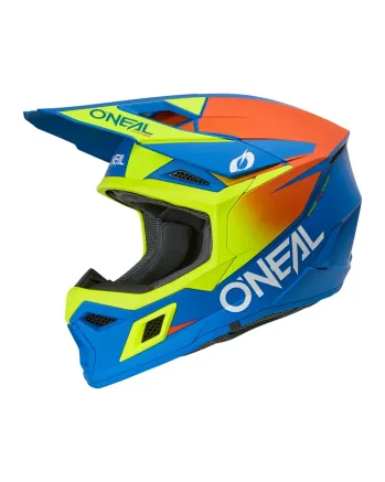 Мотокрос каска O'NEAL 3SERIES SOLID BLUE/NEON V.26