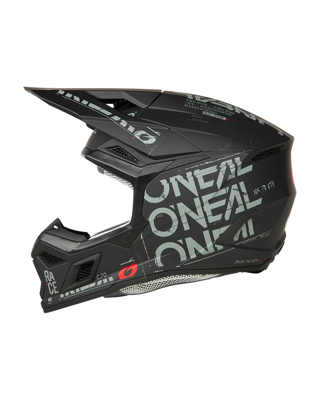Мотокрос каска O'NEAL 3SERIES STATIC BLACK/GRAY V.25