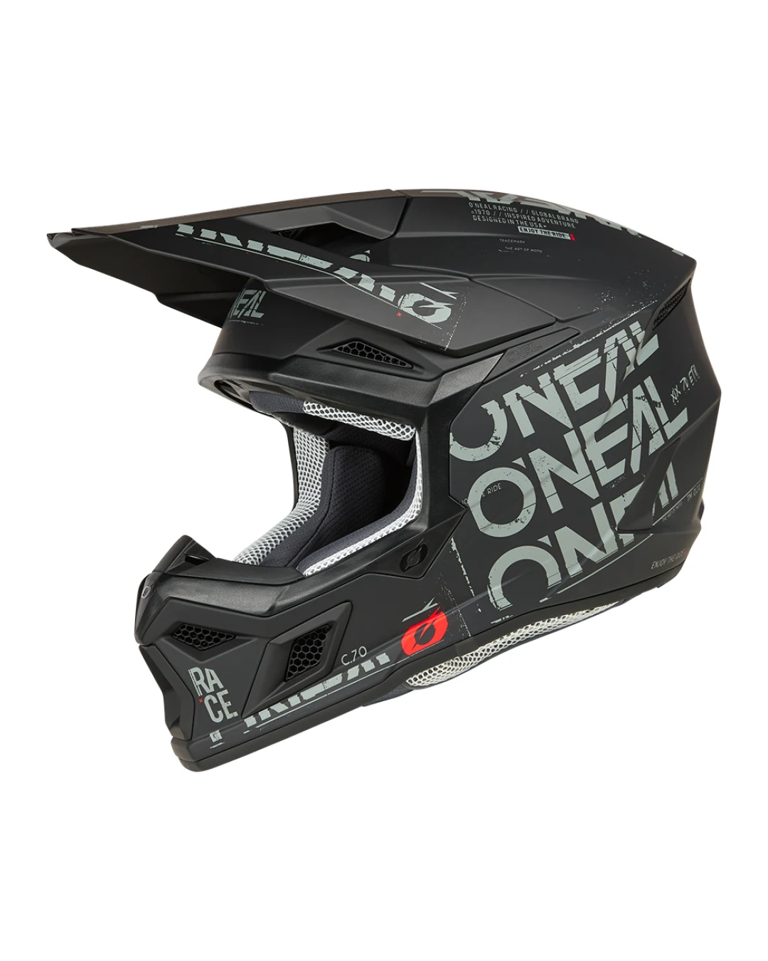 Мотокрос каска O'NEAL 3SERIES STATIC BLACK/GRAY V.25