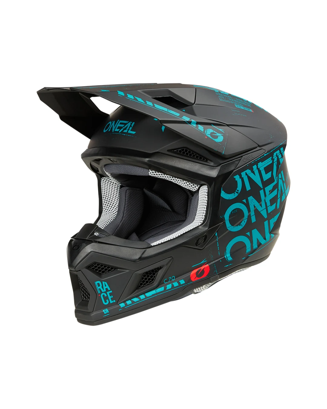 Мотокрос каска O'NEAL 3SERIES STATIC BLACK/TEAL V.25