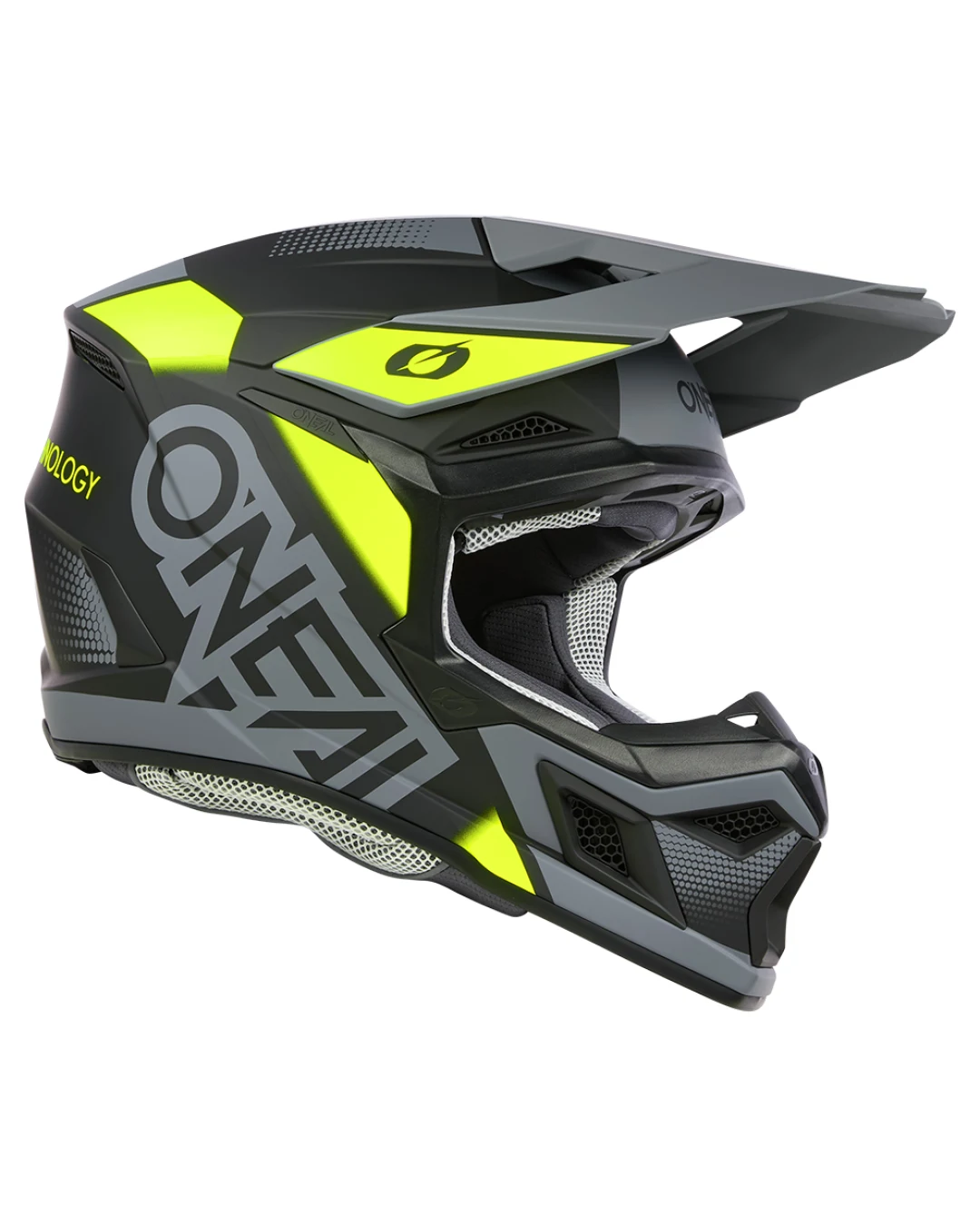 Мотокрос каска O'NEAL 3SERIES VISION BLACK/NEON YELLOW/GRAY V.24