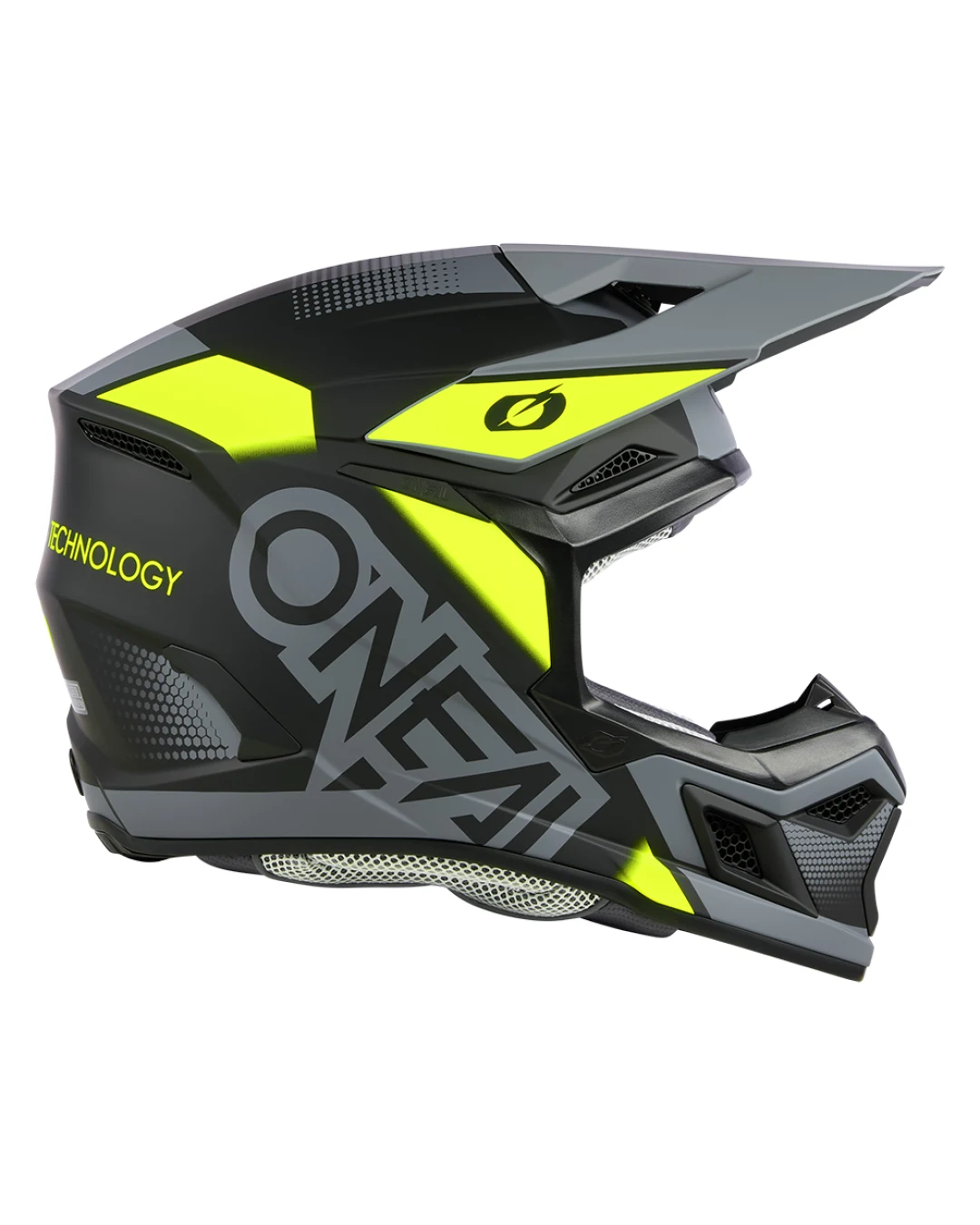 Мотокрос каска O'NEAL 3SERIES VISION BLACK/NEON YELLOW/GRAY V.24