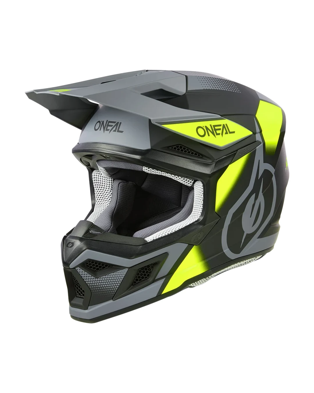 Мотокрос каска O'NEAL 3SERIES VISION BLACK/NEON YELLOW/GRAY V.24