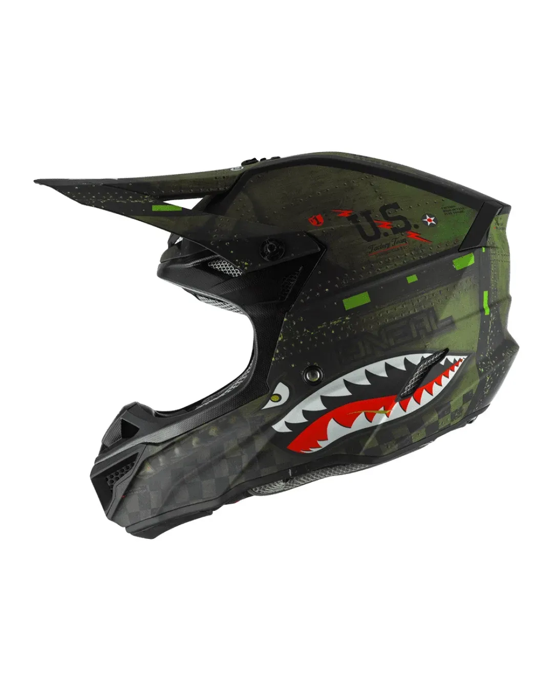 Мотокрос каска O'NEAL 5SERIES WARHAWK BLACK/GREEN