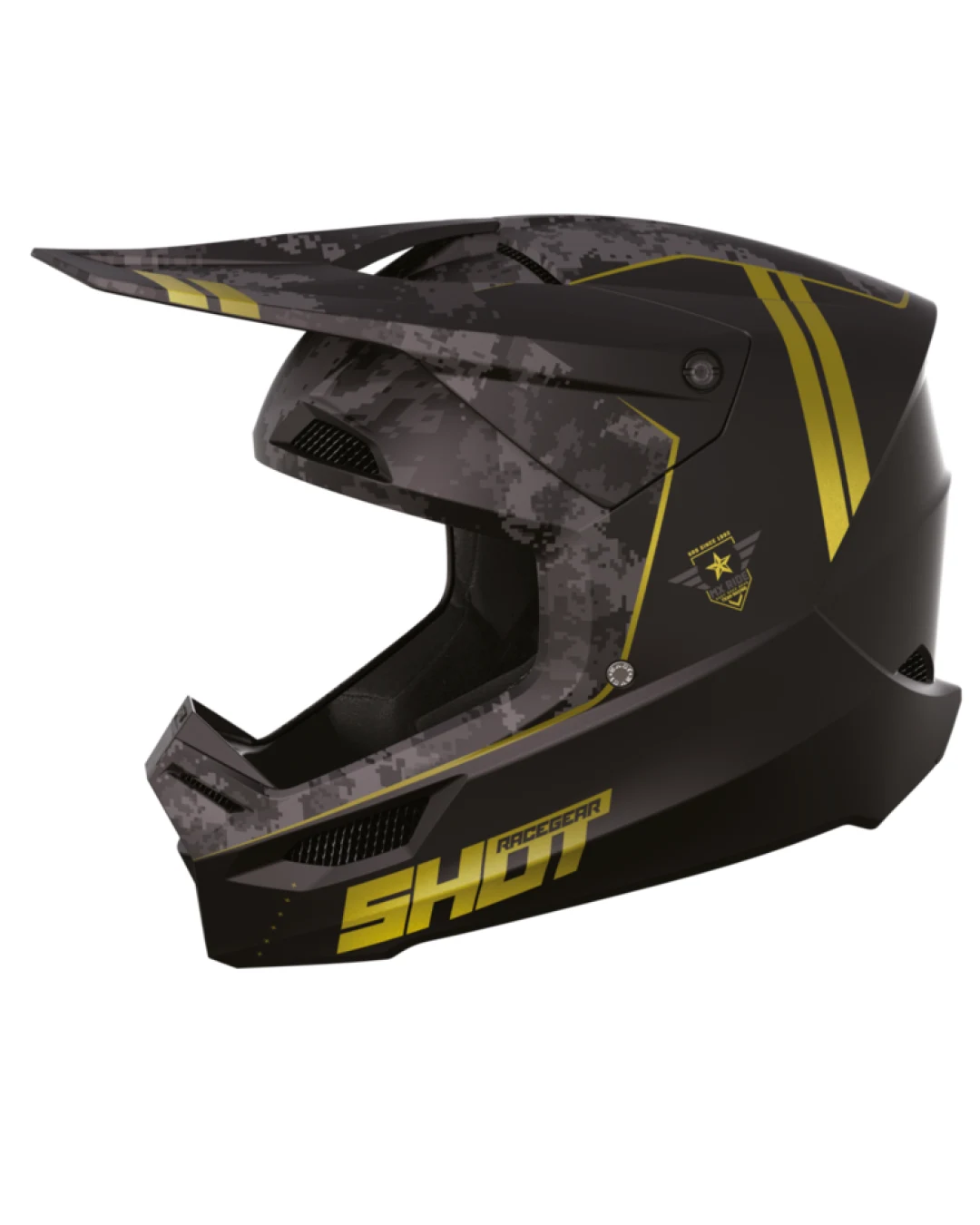 Mотокрос каска Shot Furious Army Gold Matt