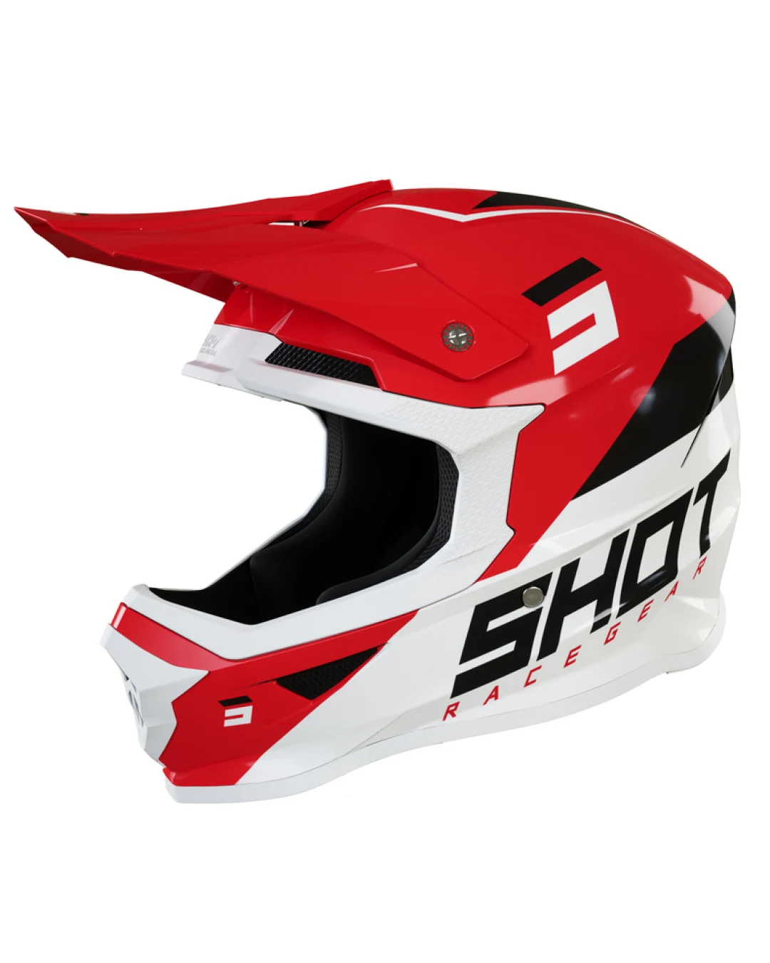 Мотокрос каска SHOT Furious Chase Red White Glossy