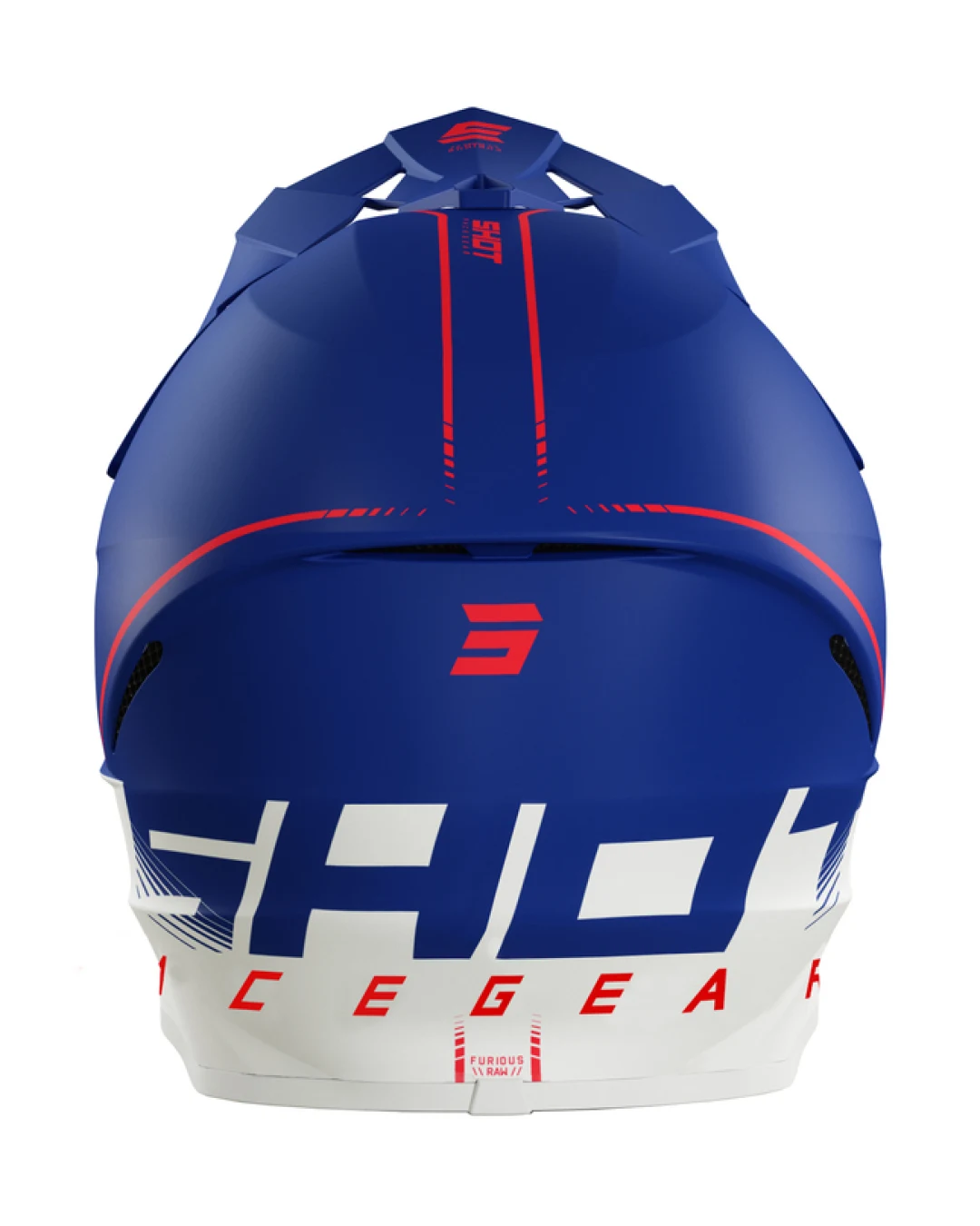 Мотокрос каска SHOT Furious Raw 3.0 Navy Red Matt