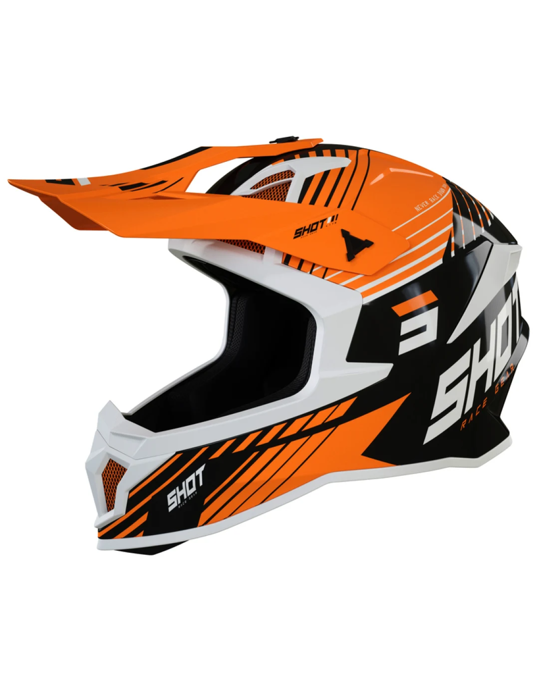 Мотокрос каска SHOT Lite Fury Black Neon Orange Glossy